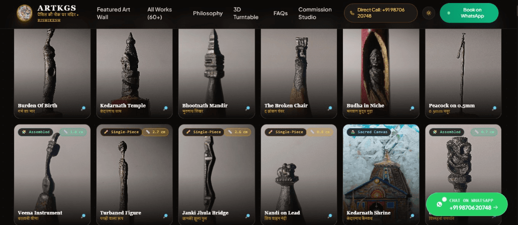 ARTKGS β Micro-Carving Studio website delivered by Adruva Solution
